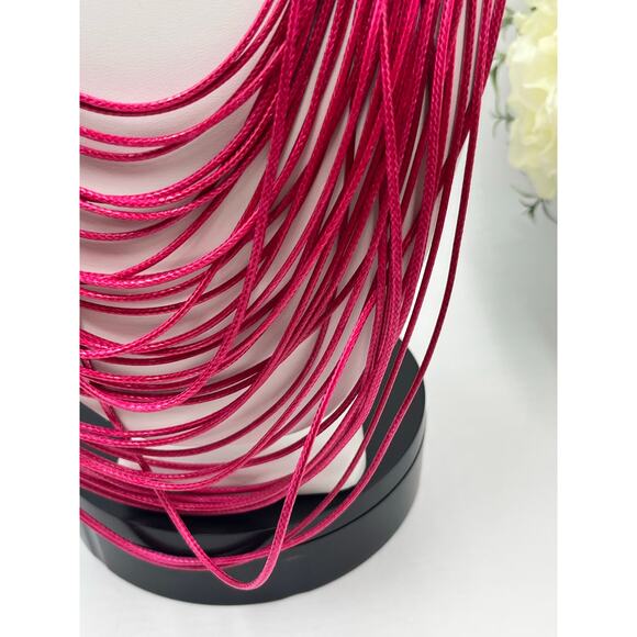 Zenzii Pink Learning The Ropes Leather Layered MultiStrand Statement Necklace - Picture 5 of 9